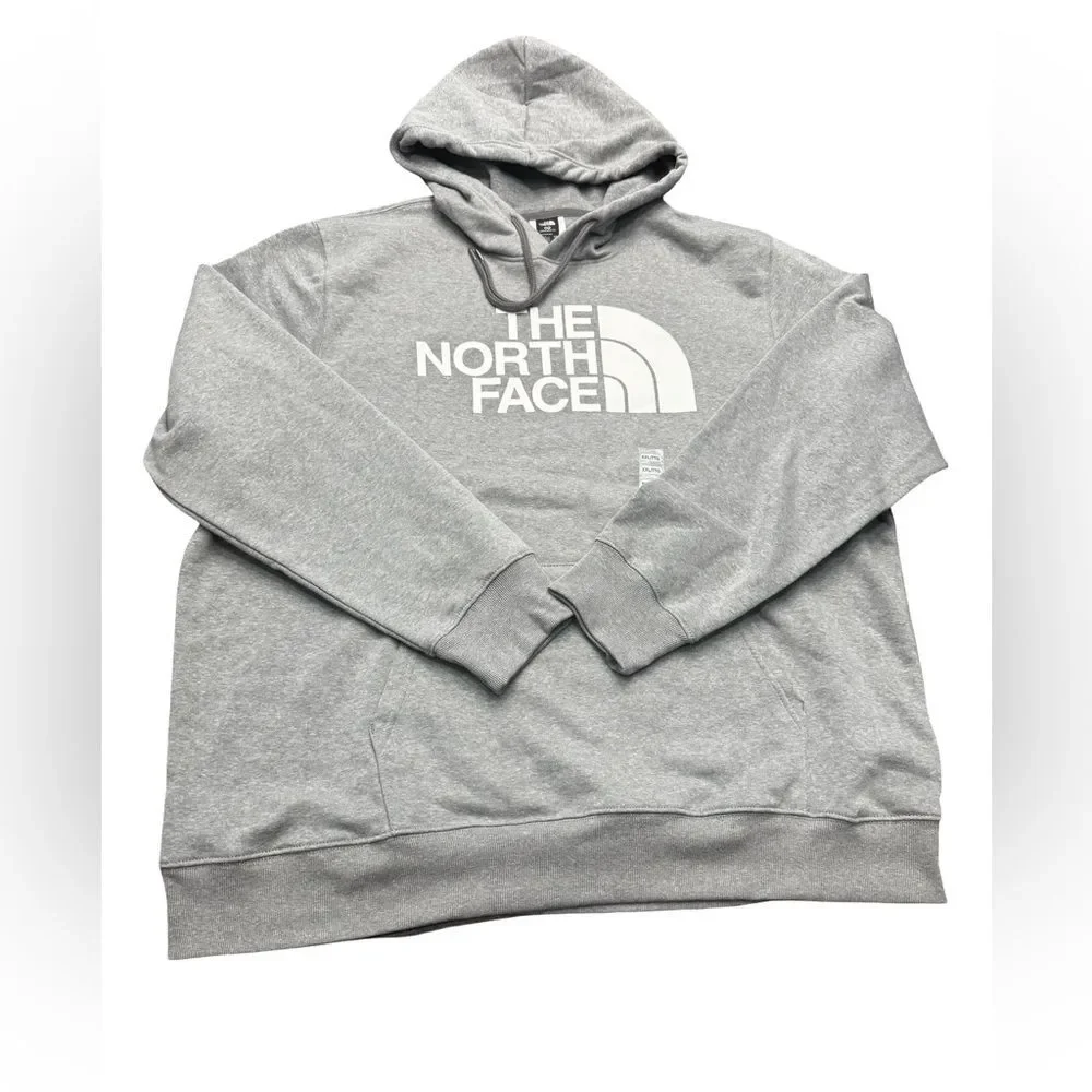 The North Face Hoodie Mens XXL Light Gray Pullover Sweatshirt NWOT Soft Casual